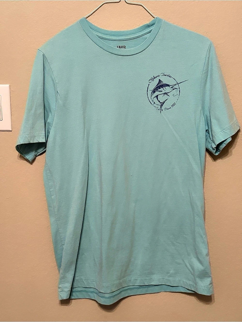 IZOD Saltwater Graphic Marlin Tee in Blue | Size Medium